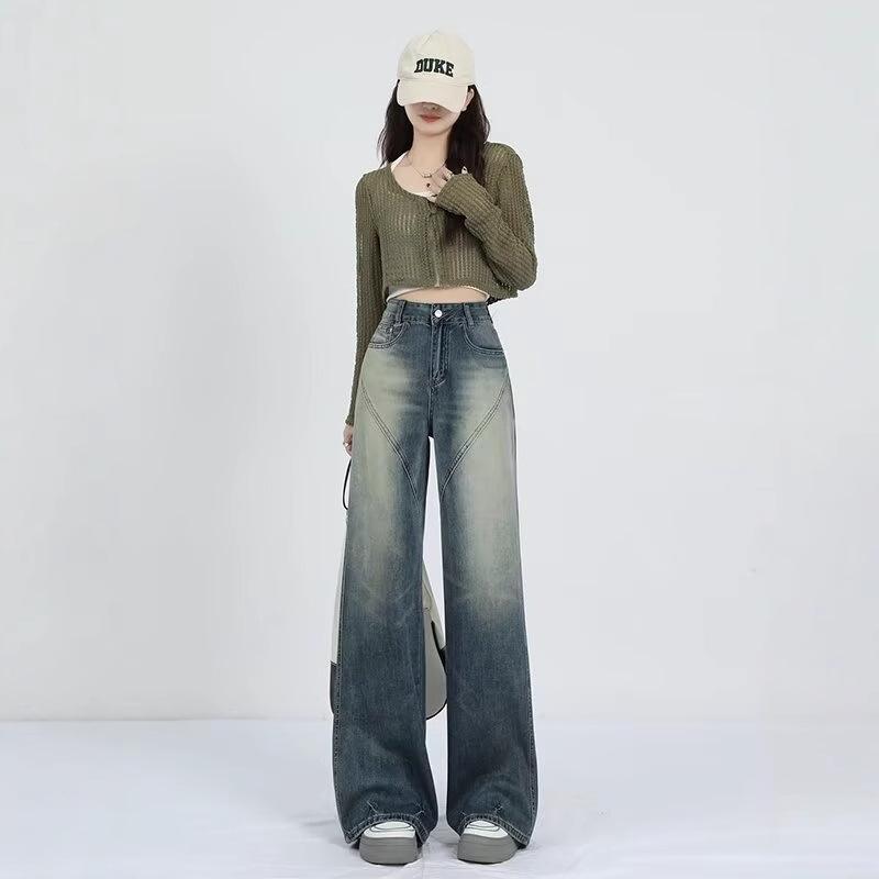 Women s Retro Blue Distressed High-Waist Wide-Leg Jeans with Patchwork - Loose, Floor-Length Spring Style 2XL
Women s Retro Blue Distressed High-Waist Wide-Leg Jeans with Patchwork - Loose, Floor-Length Spring Style 2XL