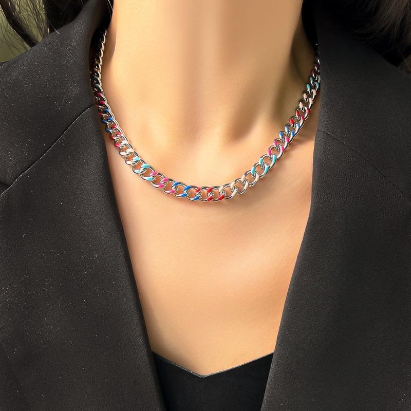Meier Cool style cuban chain hip hop hiphop aluminum enamel color drop oil necklace for women
Meier Cool style cuban chain hip hop hiphop aluminum enamel color drop oil necklace for women