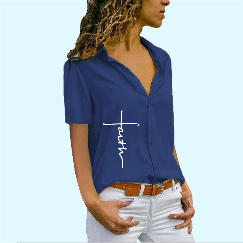 Женская модная рубашка на пуговицах, летняя повседневная блузка с коротким рукавом и крестообразным принтом из шифона 5XL синий
Женская модная рубашка на пуговицах, летняя повседневная блузка с коротким рукавом и крестообразным принтом из шифона 5XL синий