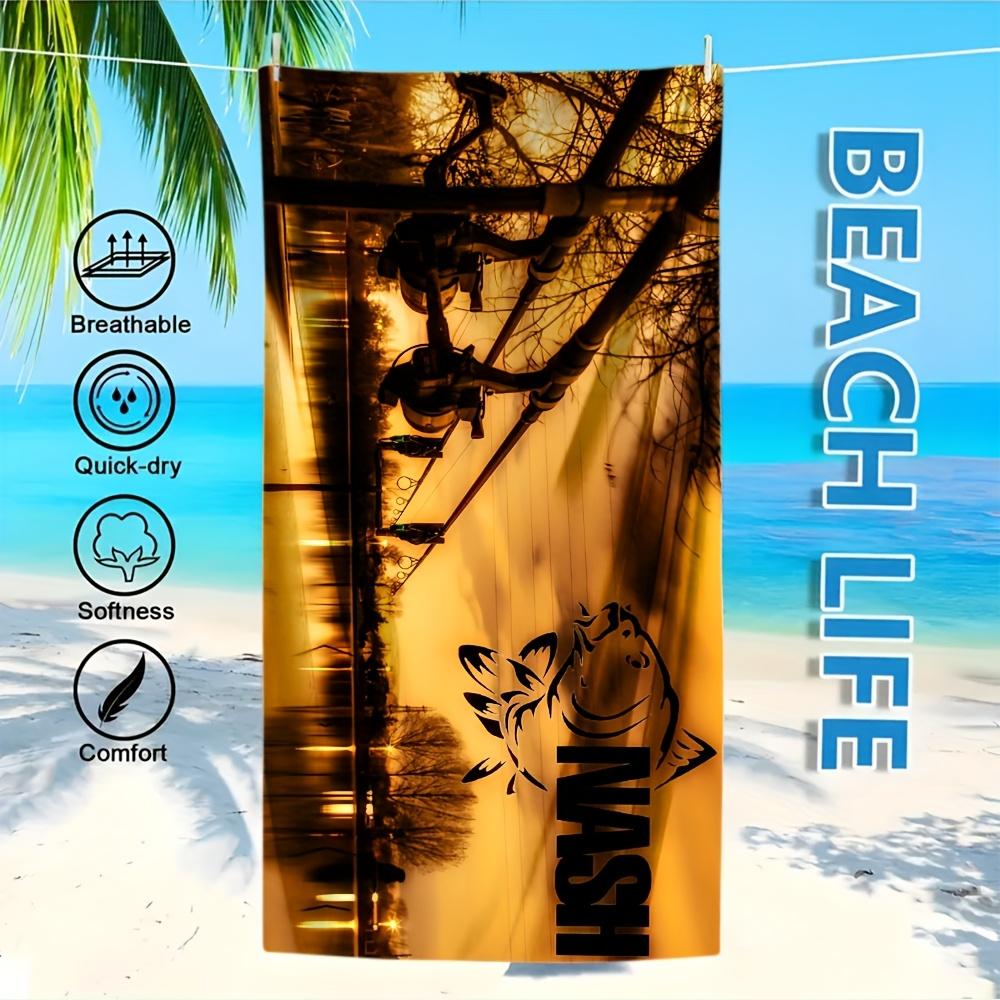 1pc Nash Fishing Print Beach Towel - Quick-Dry Microfiber, Lightweight & Breathable, Vibrant Sunset Design with Fish & Trees W40*H60(CM)
1pc Nash Fishing Print Beach Towel - Quick-Dry Microfiber, Lightweight & Breathable, Vibrant Sunset Design with Fish & Trees W40*H60(CM)