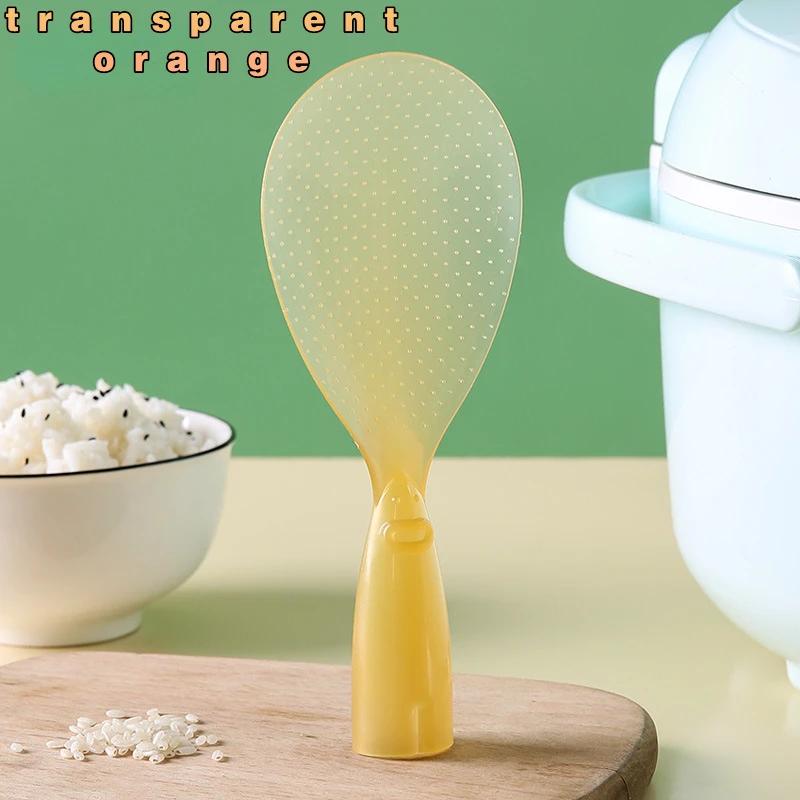 Ложка для риса Monster может стоять вертикально, новая маленькая полупрозрачная ложка для риса, симпатичная бытовая ложка для риса, не липкая, электрическая плита оранжевый