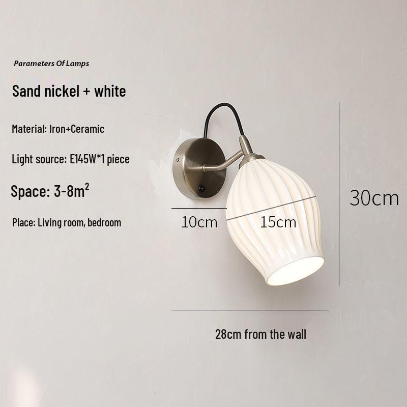 Italian Antique Wall Lamp: Nordic Postmodern Bedside & Living Room Ceramic Designer Lighting. Glass Shade
Italian Antique Wall Lamp: Nordic Postmodern Bedside & Living Room Ceramic Designer Lighting. Glass Shade
