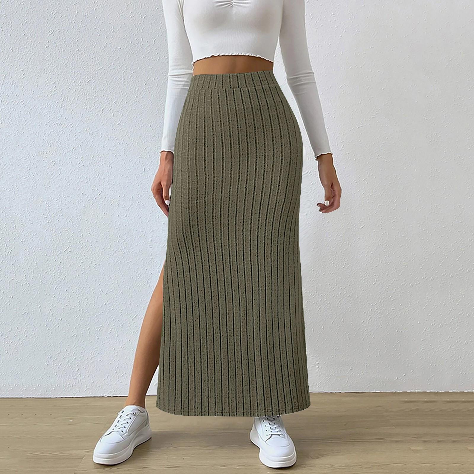 Женская однотонная трикотажная юбка с высокой талией и боковыми разрезами L армия зеленый
Женская однотонная трикотажная юбка с высокой талией и боковыми разрезами L армия зеленый