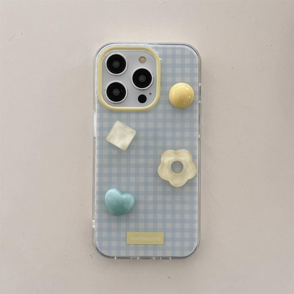 Cute Cartoon blue tartan 3D Cream Clear Phone Case For iPhone 16 15 14 13 Pro Max Bead love Soft Cover For iPhone 13
Cute Cartoon blue tartan 3D Cream Clear Phone Case For iPhone 16 15 14 13 Pro Max Bead love Soft Cover For iPhone 13