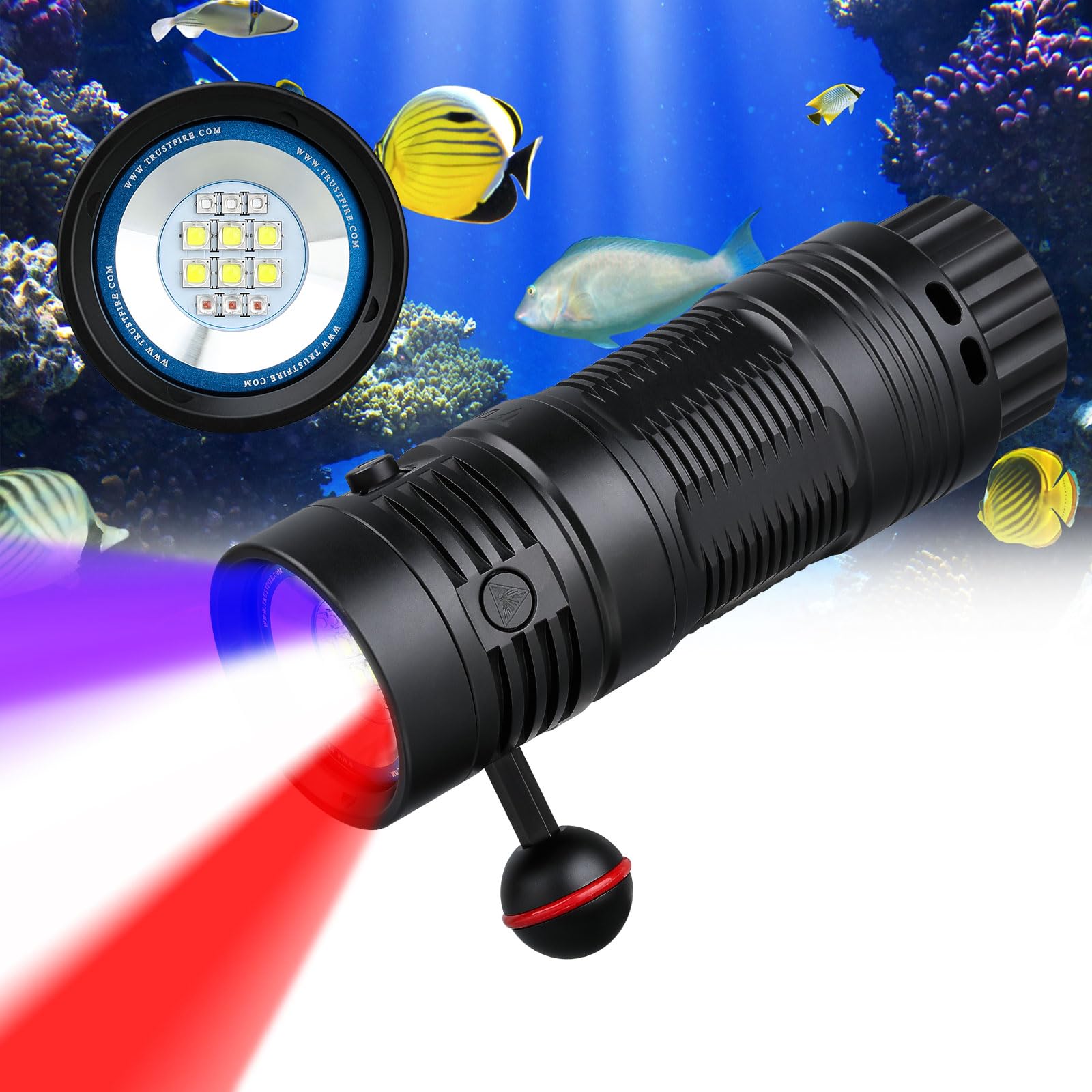 TrustFire DF50S Underwater 6500 Lumens LED Scuba Diving Night Handheld Usable up to 70m Wide Ultra Underwater Fishing Light, Flashlight, Light, USB-C чёрный
TrustFire DF50S Underwater 6500 Lumens LED Scuba Diving Night Handheld Usable up to 70m Wide Ultra Underwater Fishing Light, Flashlight, Light, USB-C чёрный
