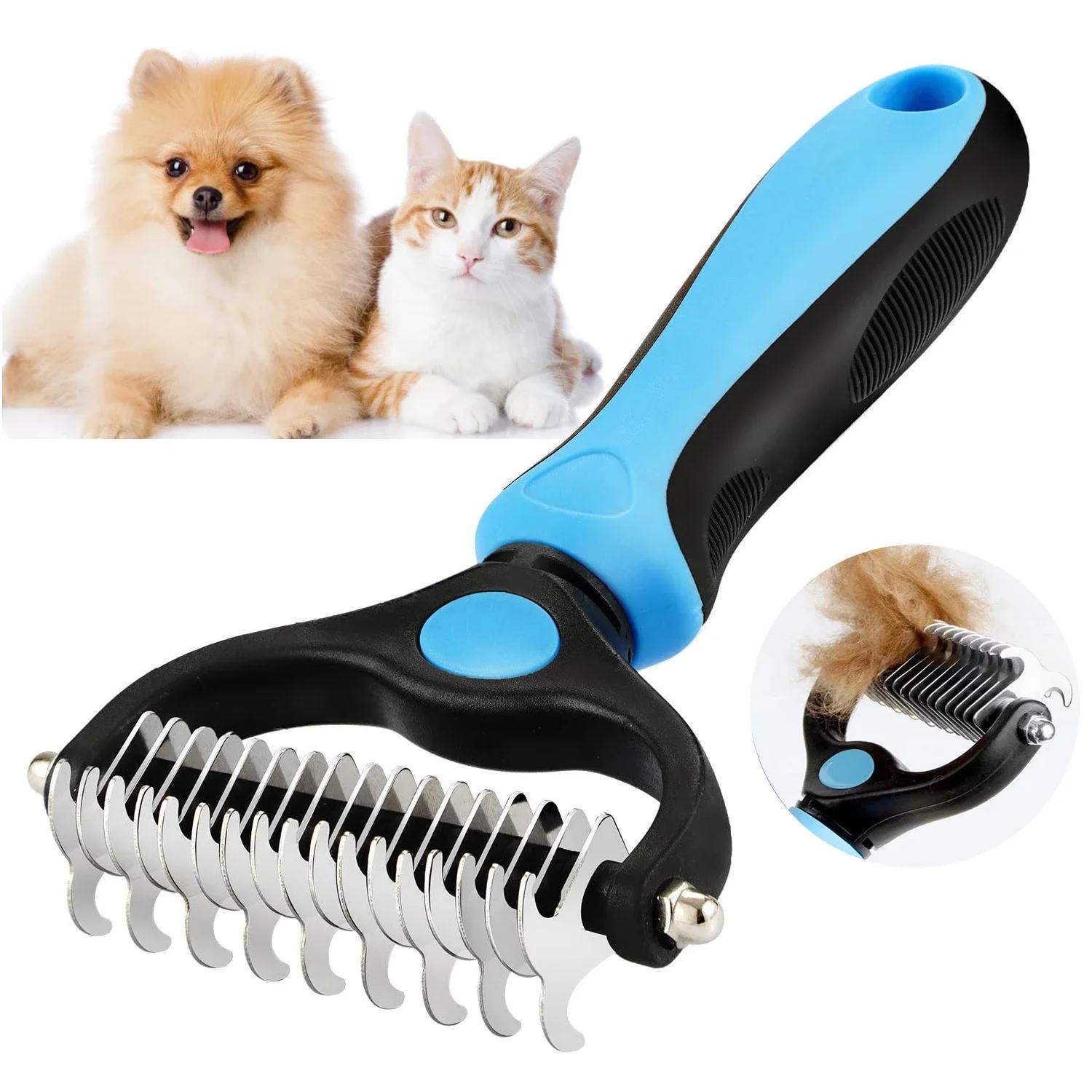 Pet Deshedding Brush Double Sided Pet Grooming Tool for Shedding and Dematting - Stainless Steel Dog Comb with Effective Results
Pet Deshedding Brush Double Sided Pet Grooming Tool for Shedding and Dematting - Stainless Steel Dog Comb with Effective Results