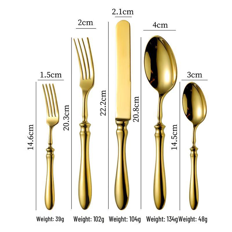 Abay 304 Stainless Steel Gold Gourd Handle Cutlery Set
Abay 304 Stainless Steel Gold Gourd Handle Cutlery Set