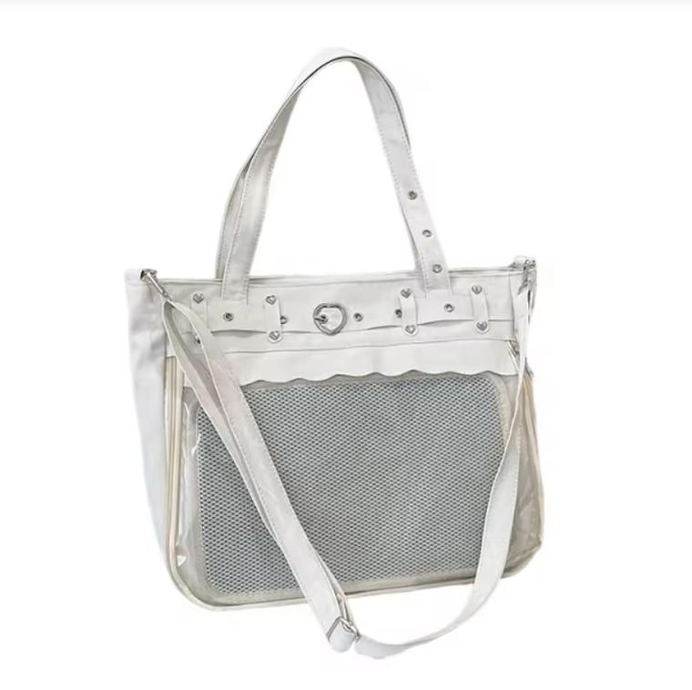 Transparent Ita Bag Large Capacity Original Design JK Uniform Shoulder Bag Leisure Lightweight Solid Color Handheld Tote Bag
Transparent Ita Bag Large Capacity Original Design JK Uniform Shoulder Bag Leisure Lightweight Solid Color Handheld Tote Bag