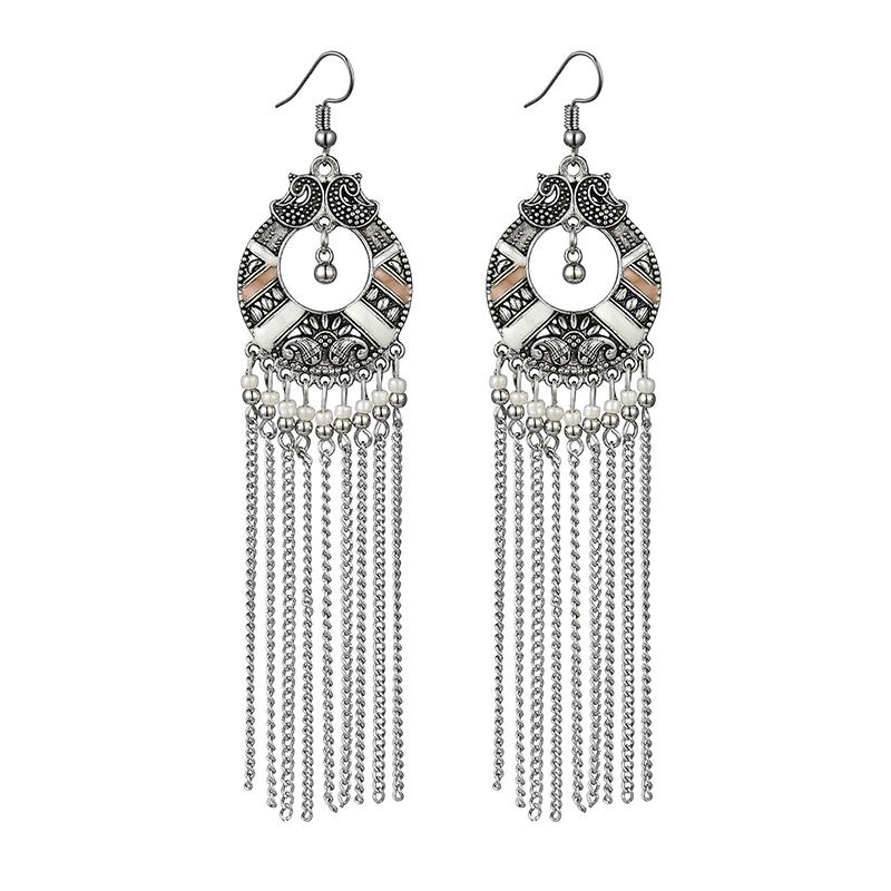 Ethnic Bohemian Long Earrings for Women Vintage Statement Chain Tassel Earrings Bead Handmade Drop Dangle Earring Enamel Zircon белый
Ethnic Bohemian Long Earrings for Women Vintage Statement Chain Tassel Earrings Bead Handmade Drop Dangle Earring Enamel Zircon белый