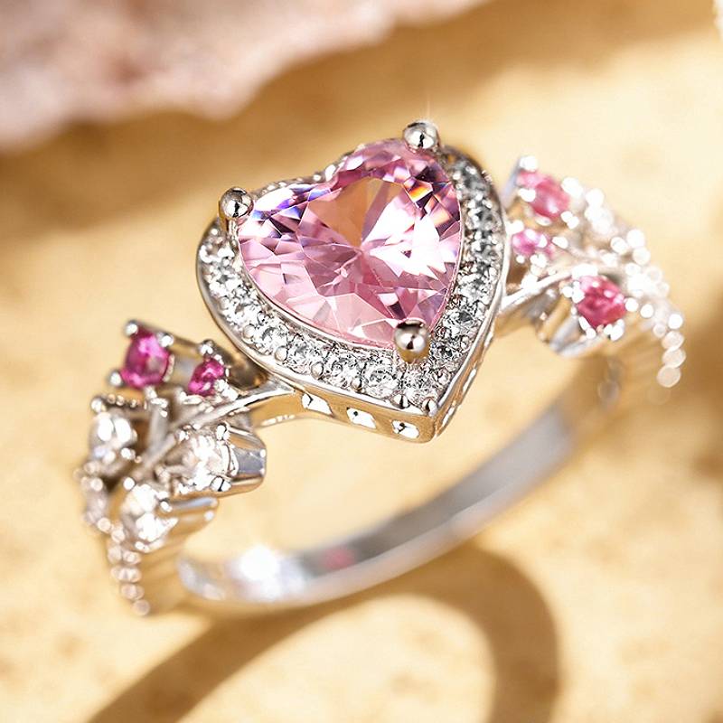 Huitan Aesthetic Design Women Copper Color Ring Inlaidbrilliant Heart Pink CZ Romantic Wedding Engagement Accessories Zircon 7
Huitan Aesthetic Design Women Copper Color Ring Inlaidbrilliant Heart Pink CZ Romantic Wedding Engagement Accessories Zircon 7