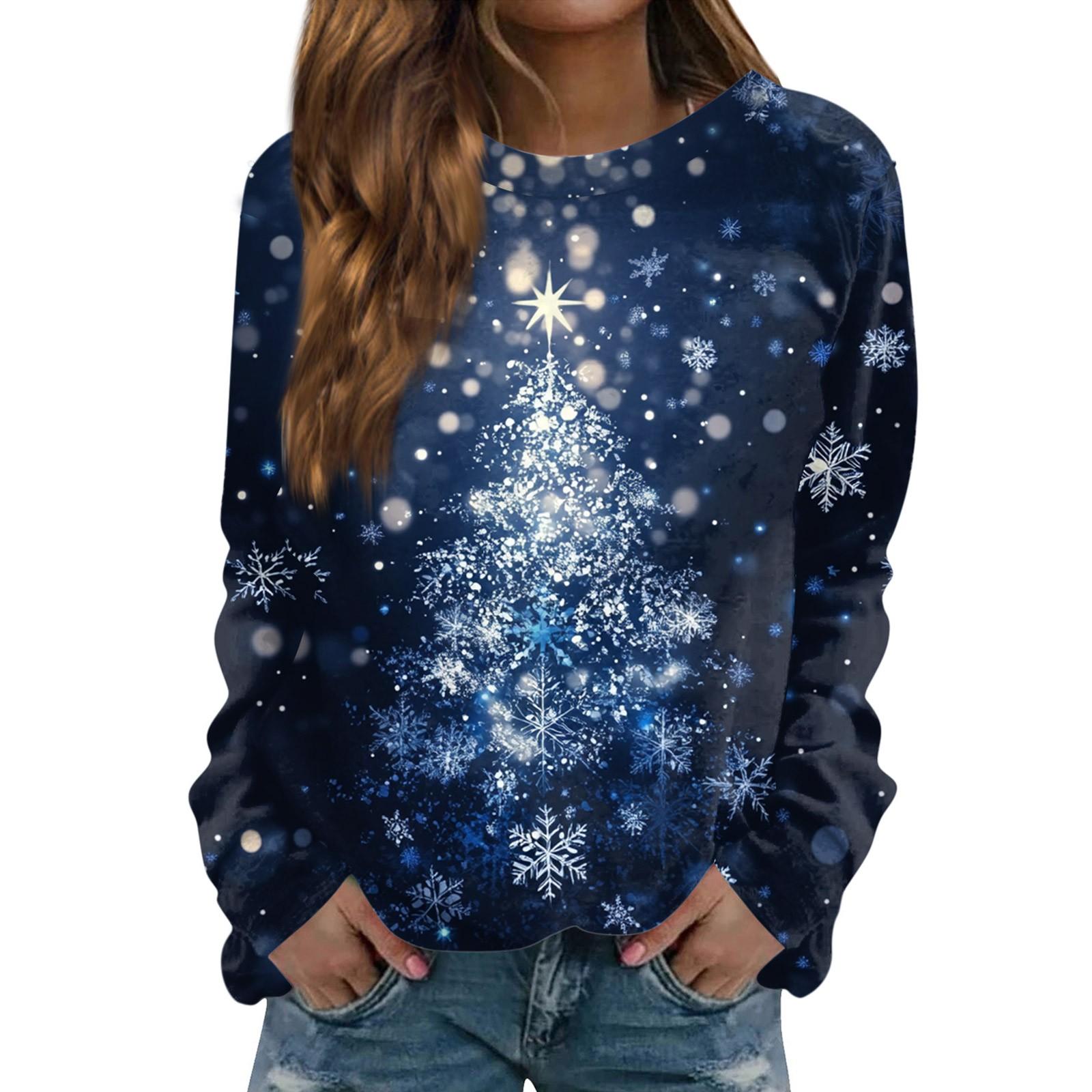 Женская повседневная мода с принтом рождественской елки и круглым вырезом с длинными рукавами S
Женская повседневная мода с принтом рождественской елки и круглым вырезом с длинными рукавами S