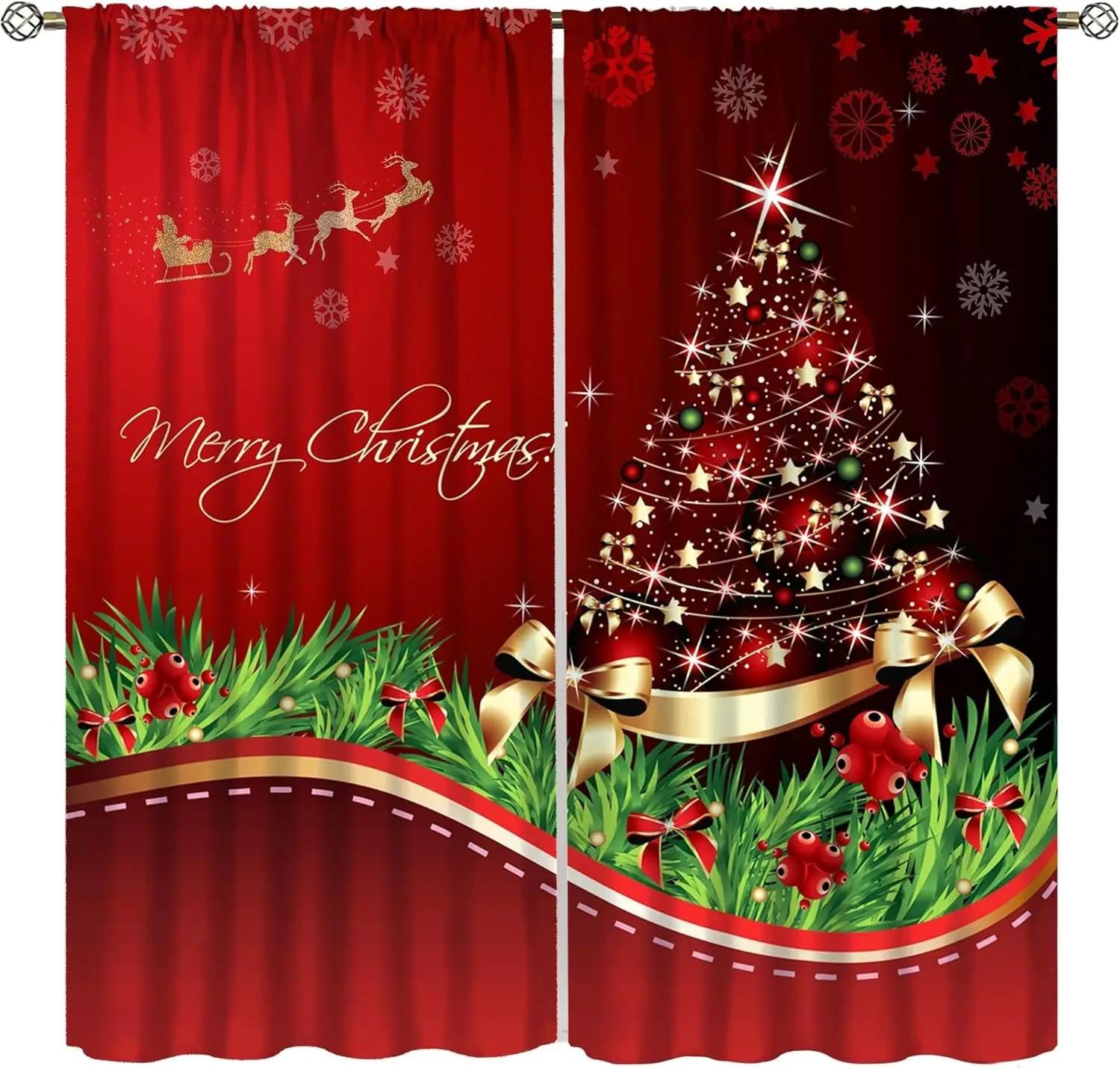 Set Of 2 Festive Snowflake Christmas Tree Curtains Privacy Insulated Polyester Drapes Holiday Window Decor Hom Thermal Made W100*H70(CM)-Hooks&1PCS
Set Of 2 Festive Snowflake Christmas Tree Curtains Privacy Insulated Polyester Drapes Holiday Window Decor Hom Thermal Made W100*H70(CM)-Hooks&1PCS
