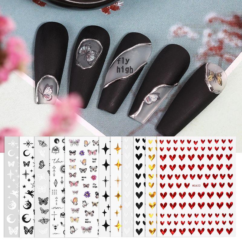 1 комплект самоклеящихся наклеек для ногтей, наклейки для дизайна ногтей, украшения, луна, звезда, сердце, бабочка
1 комплект самоклеящихся наклеек для ногтей, наклейки для дизайна ногтей, украшения, луна, звезда, сердце, бабочка