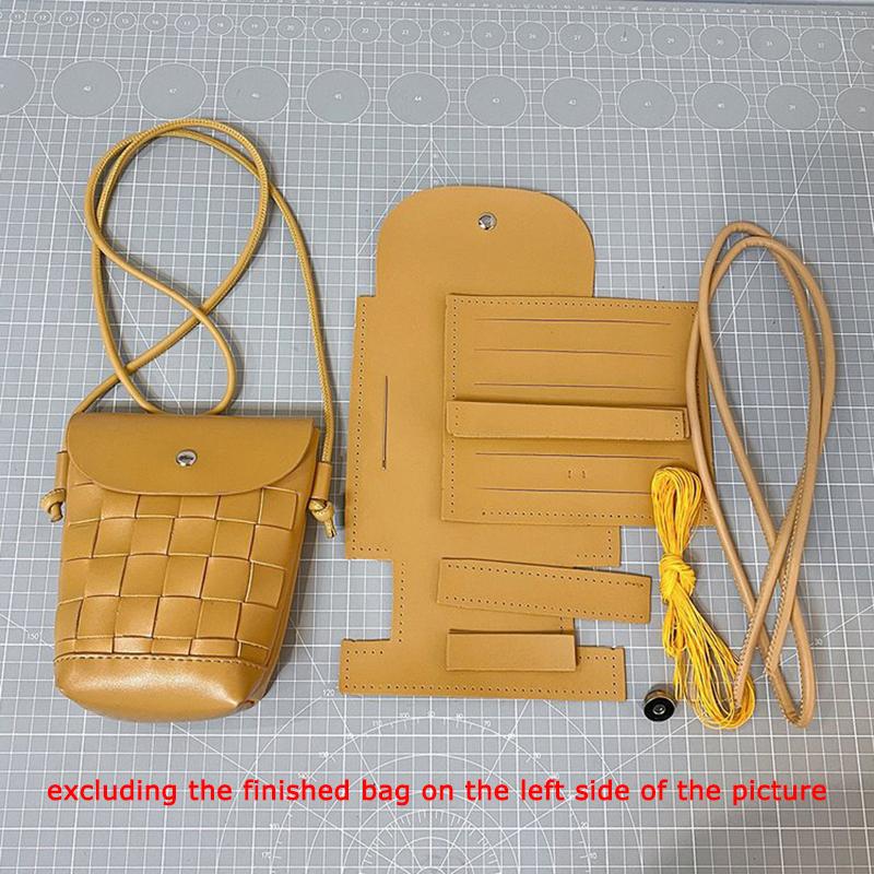 WTEMPO Вязаная вручную мини-сумка, материалы для DIY, ретро, элегантная, ромбовидная, сумка через плечо, материалы для изготовления, сделай сам сумку, подарок для друзей, семьи 1set жёлтый