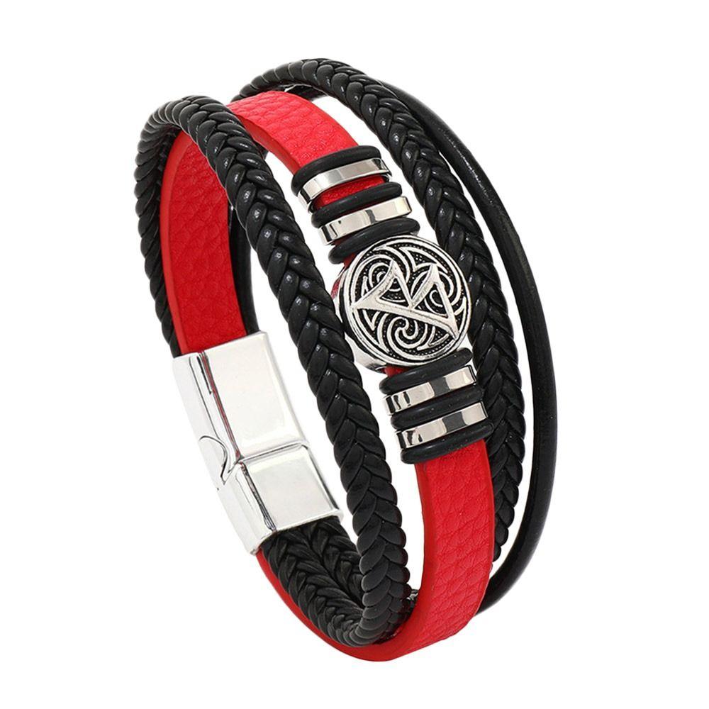 Многослойный кожаный браслет с магнитной пряжкой, ювелирные изделия на запястье, новый плетеный браслет-цепочка для мужчин красный
Многослойный кожаный браслет с магнитной пряжкой, ювелирные изделия на запястье, новый плетеный браслет-цепочка для мужчин красный