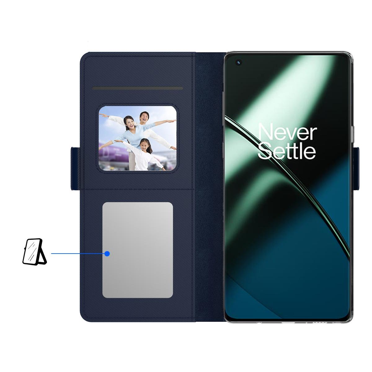 Anti-fall Phone Case for OnePlus 11 5G,PU Leather+TPU Foldable Stand Card Holder Magnetic Phone Cover with Makeup Mirror Blue
Anti-fall Phone Case for OnePlus 11 5G,PU Leather+TPU Foldable Stand Card Holder Magnetic Phone Cover with Makeup Mirror Blue