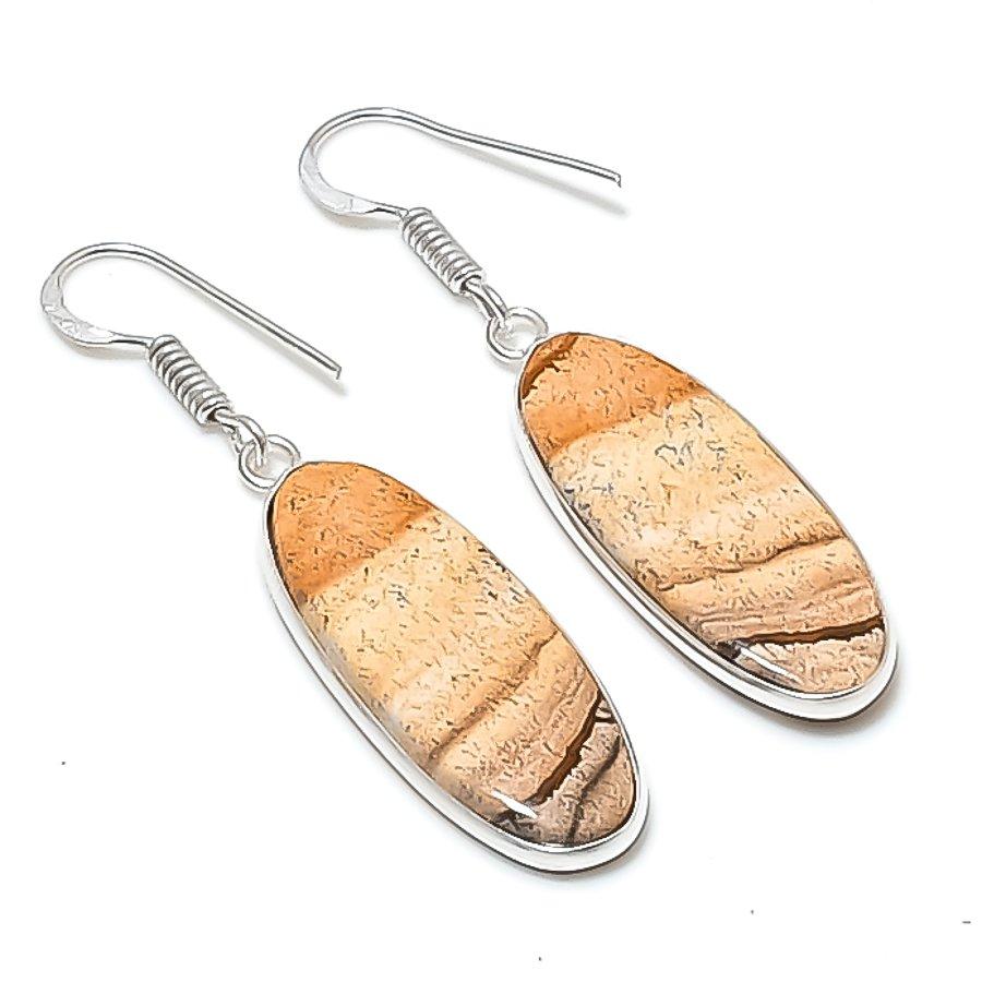 Natural Picture Jasper Gemstone 925 Sterling Silver Jewelry Earring 1.97 AEE-11126
Natural Picture Jasper Gemstone 925 Sterling Silver Jewelry Earring 1.97 AEE-11126