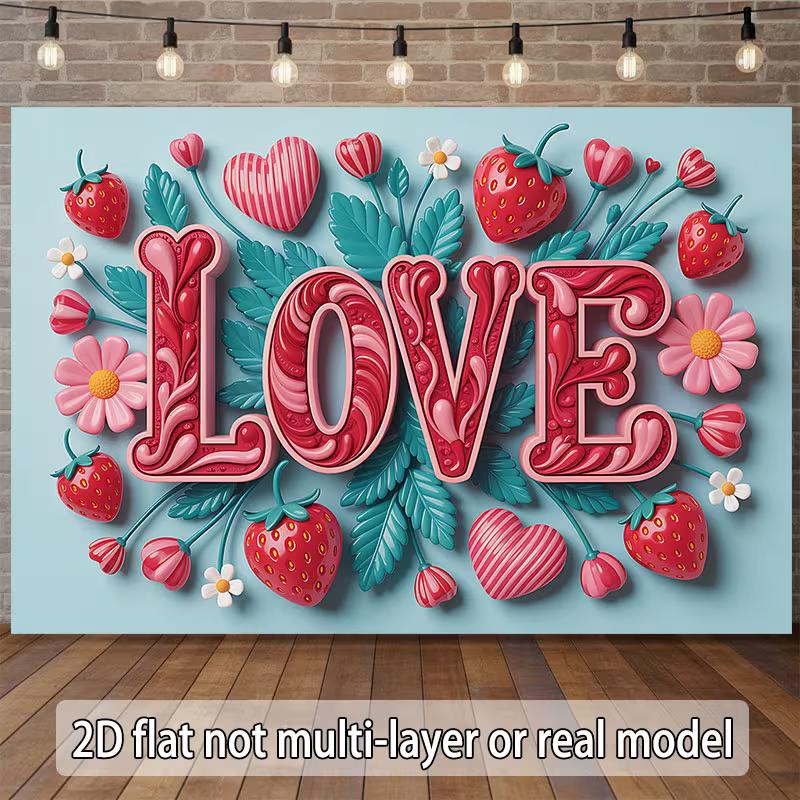 2D Printed LOVE Strawberry Studio Backdrop for Valentine s Photography 47.2x31.5inch/120*80cm
2D Printed LOVE Strawberry Studio Backdrop for Valentine s Photography 47.2x31.5inch/120*80cm