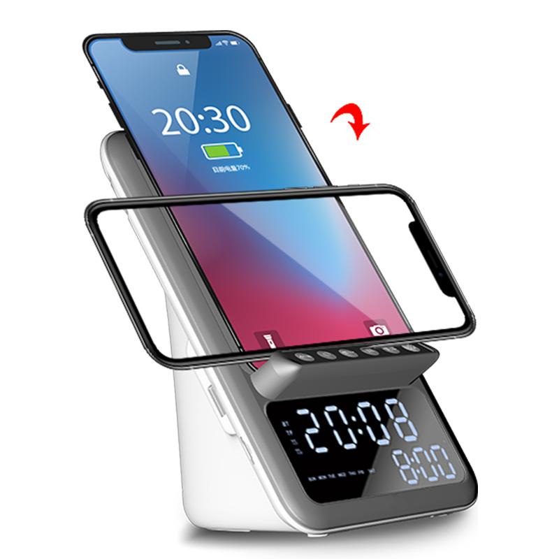 Цифровой будильник Беспроводное зарядное устройство Bluetooth-динамик Электронные светодиодные умные цифровые настольные часы Быстрая зарядка USB
Цифровой будильник Беспроводное зарядное устройство Bluetooth-динамик Электронные светодиодные умные цифровые настольные часы Быстрая зарядка USB
