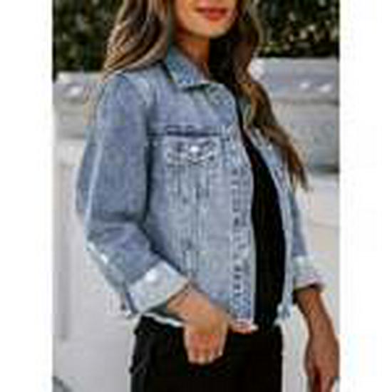 Women s 2025 Non-Stretch Distressed Denim Jacket with Lapel and Long Sleeves Medium
Women s 2025 Non-Stretch Distressed Denim Jacket with Lapel and Long Sleeves Medium
