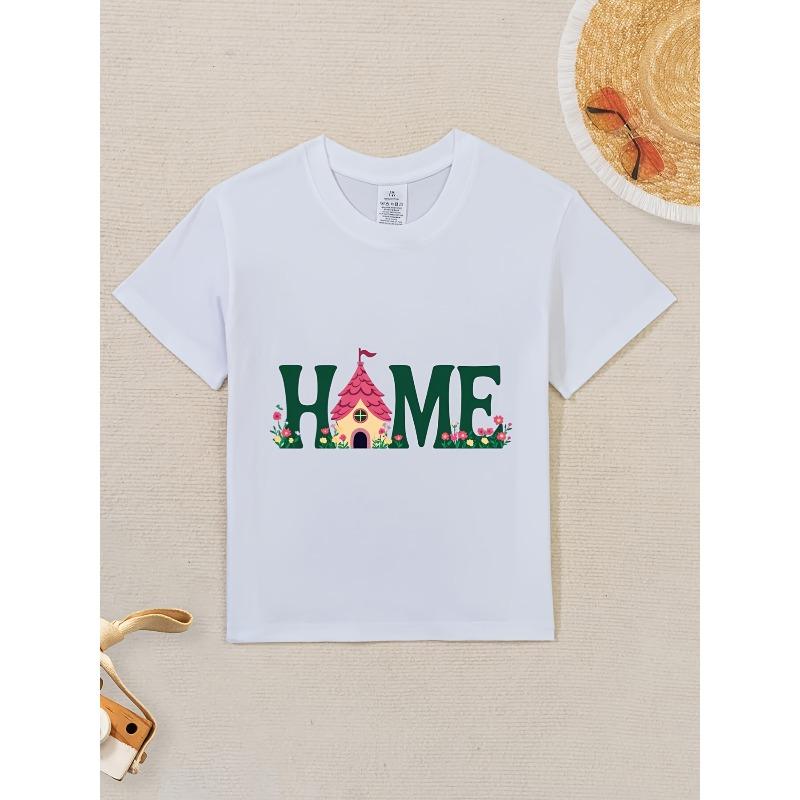 European sizes HOME Series Boys & Girls Kids Short Sleeve T-Shirt - White with Green House & HOME Letter Print, Cute House-Shaped Logo Design 164cm білий
European sizes HOME Series Boys & Girls Kids Short Sleeve T-Shirt - White with Green House & HOME Letter Print, Cute House-Shaped Logo Design 164cm білий
