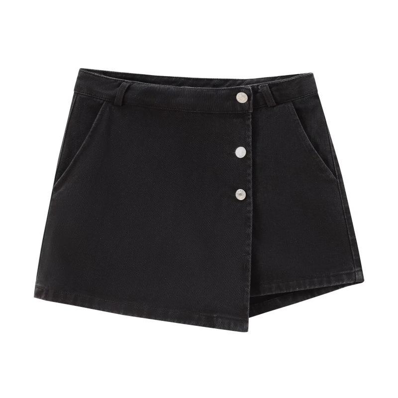 Летняя женская уличная мода Двубортная джинсовая юбка-шорты Large чёрный
Летняя женская уличная мода Двубортная джинсовая юбка-шорты Large чёрный