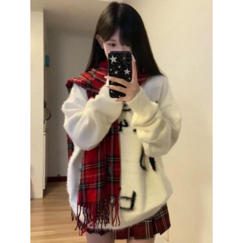Lazy Japanese Style Mink Velvet Fancy Oversize Sweater White S(Suggested 37.50 kg-47.50 kg)
Lazy Japanese Style Mink Velvet Fancy Oversize Sweater White S(Suggested 37.50 kg-47.50 kg)