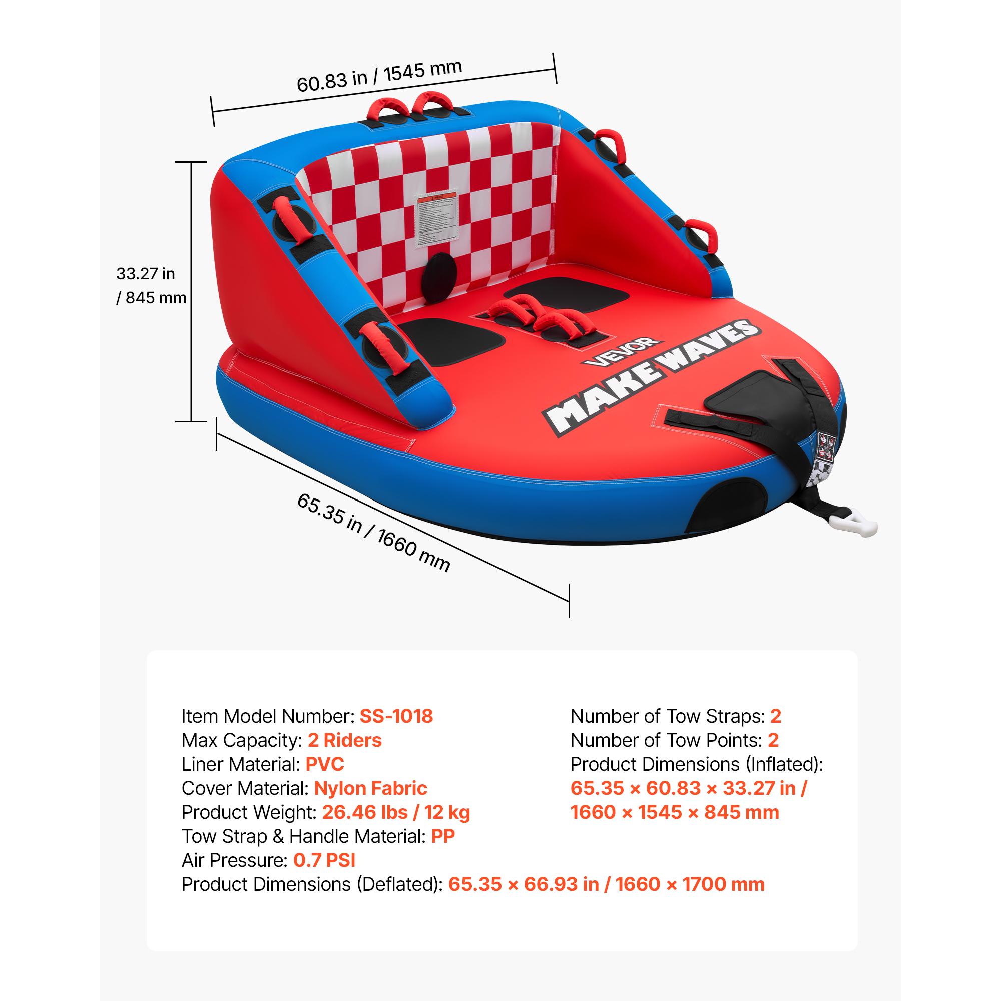 SucceBuy Towable Tubes for Boating 2/3/4-Rider 340/510/680 lbs Water Sports Boating Tubes-with Full Nylon Cover Dual Tow Points
SucceBuy Towable Tubes for Boating 2/3/4-Rider 340/510/680 lbs Water Sports Boating Tubes-with Full Nylon Cover Dual Tow Points