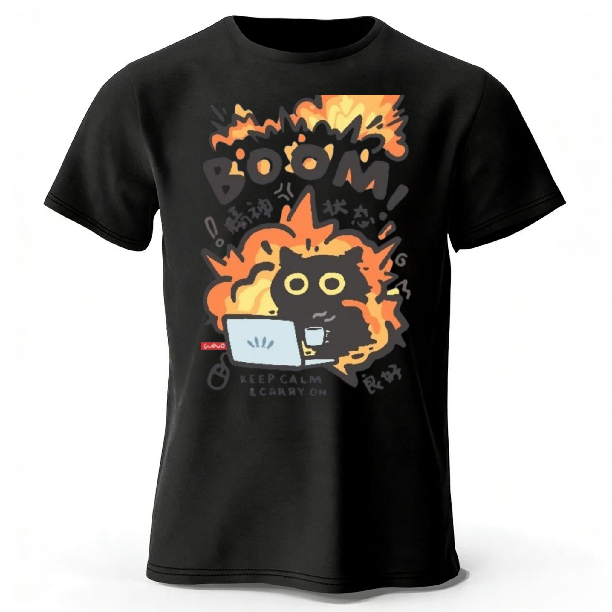 Angry Cat At Work Cotton T-shirt for Men Street Casual Sports Short Sleeves Shirt Fashionable Comfortable Casual Tops M чёрный
Angry Cat At Work Cotton T-shirt for Men Street Casual Sports Short Sleeves Shirt Fashionable Comfortable Casual Tops M чёрный