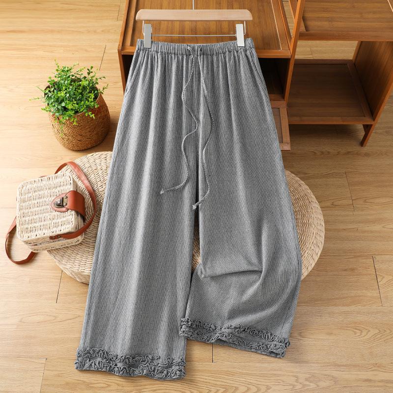 Spring Literary Houndstooth Ruffle Patchwork Cropped Wide-Leg Pants for Women Medium
Spring Literary Houndstooth Ruffle Patchwork Cropped Wide-Leg Pants for Women Medium