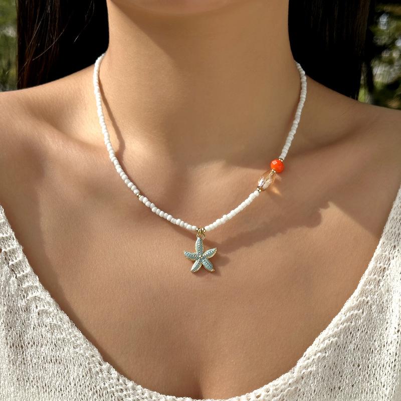 Charming Ceramic Fish Conch Starfish Pendant Necklace for Women Boho Colorful Acrylic Beads Choker Necklace Summer Beach Jewelry NC25Y0331-1
Charming Ceramic Fish Conch Starfish Pendant Necklace for Women Boho Colorful Acrylic Beads Choker Necklace Summer Beach Jewelry NC25Y0331-1