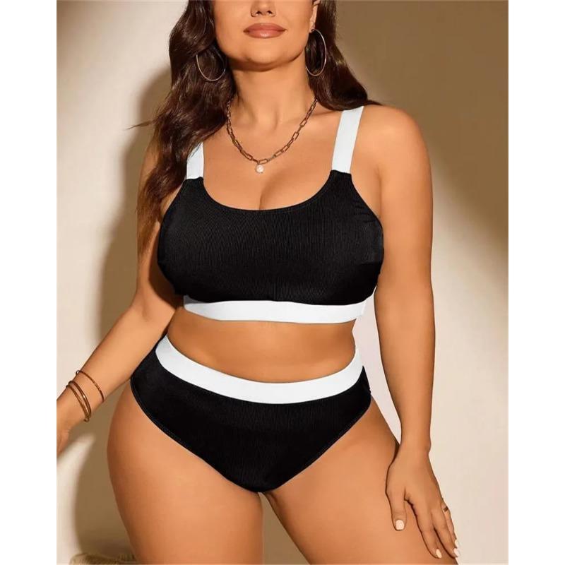 2025 однотонный лоскутный купальник из двух частей большого размера для женщин с высокой талией, большой купальник для дам, пухлый купальник, пляжный купальник с пышными формами 4XL чёрный
2025 однотонный лоскутный купальник из двух частей большого размера для женщин с высокой талией, большой купальник для дам, пухлый купальник, пляжный купальник с пышными формами 4XL чёрный