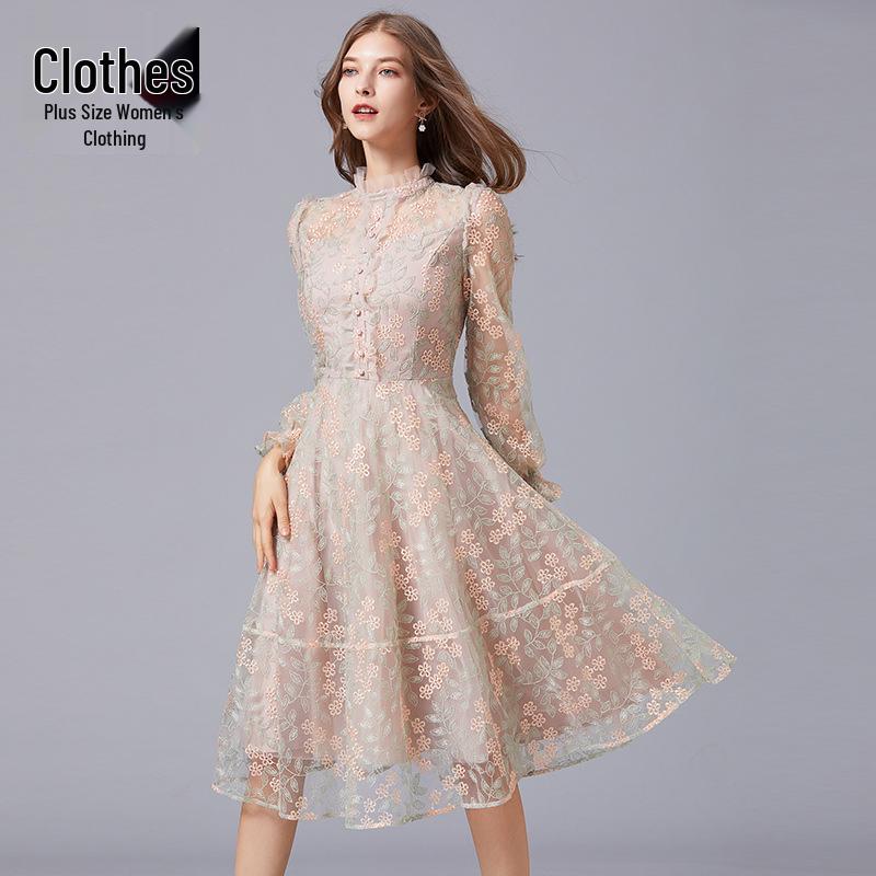 Autumn French Socialite Embroidered Mesh Dress - Versatile Plus Size Double Extra Large
Autumn French Socialite Embroidered Mesh Dress - Versatile Plus Size Double Extra Large