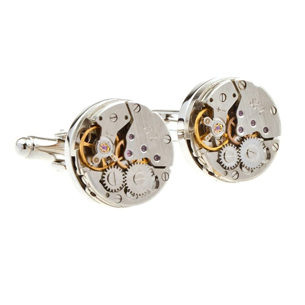 Rockyu Stylish Silver Watch Cufflinks Mechanical Round Cufflinks with Antique Clock Stainless European Style Men s - Design, Amethyst, Zirconia,
Rockyu Stylish Silver Watch Cufflinks Mechanical Round Cufflinks with Antique Clock Stainless European Style Men s - Design, Amethyst, Zirconia,