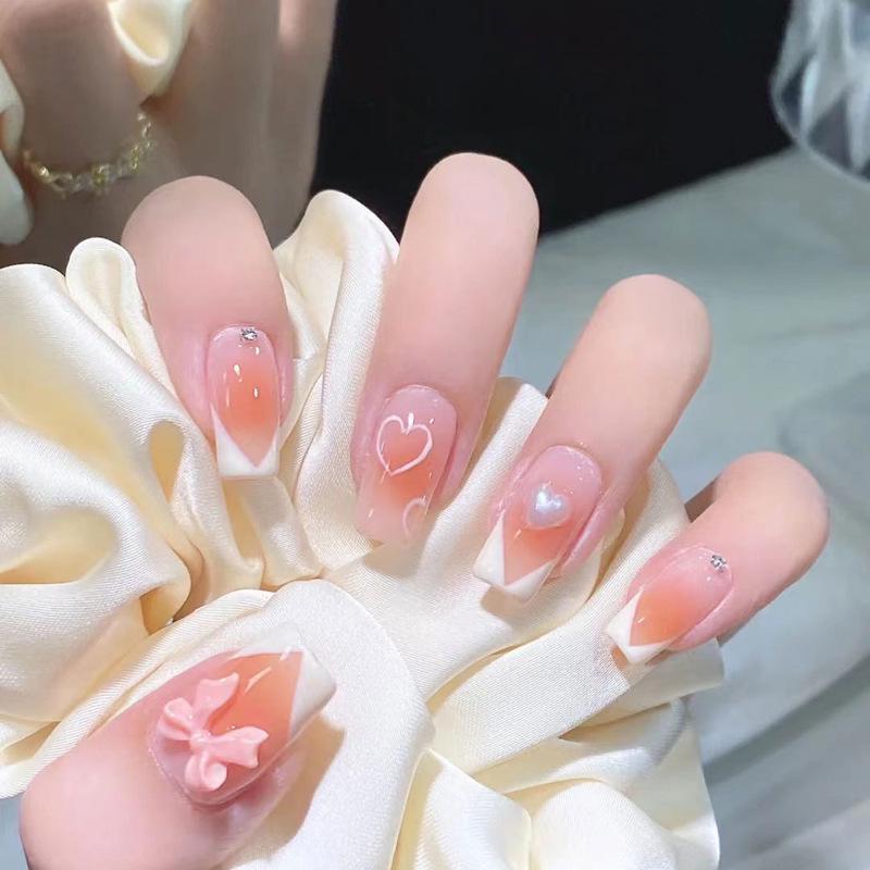 Blush Heart Bow Wearable Nail Art Tips - Removable Xiaohongshu Sweet Girl Fake Nails Glue Model
Blush Heart Bow Wearable Nail Art Tips - Removable Xiaohongshu Sweet Girl Fake Nails Glue Model