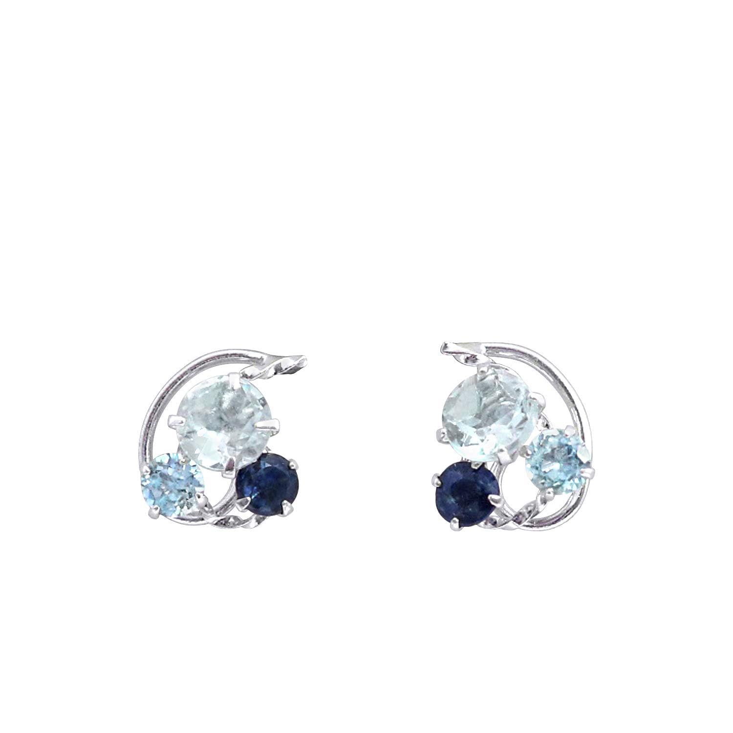 Barzaz Bijou Blue 14K White Gold Earrings, Aquamarine, Topaz, Sapphire, K14, синій
Barzaz Bijou Blue 14K White Gold Earrings, Aquamarine, Topaz, Sapphire, K14, синій