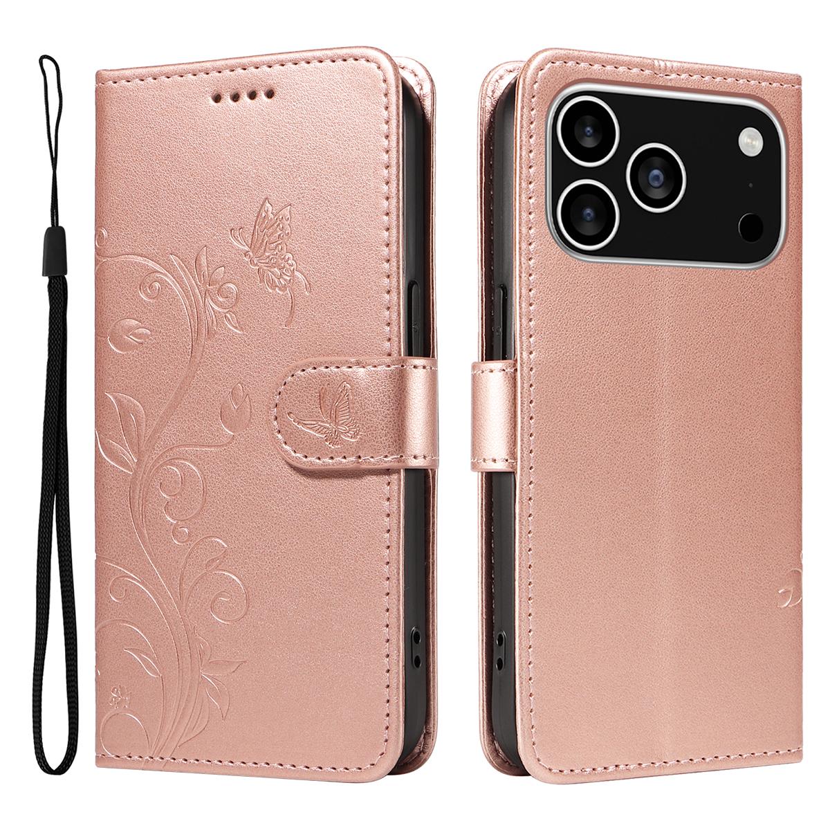 For iPhone 17 Pro PU Leather Cases Flower Pattern Wallet Stand Phone Cover with Strap Rose Gold
For iPhone 17 Pro PU Leather Cases Flower Pattern Wallet Stand Phone Cover with Strap Rose Gold