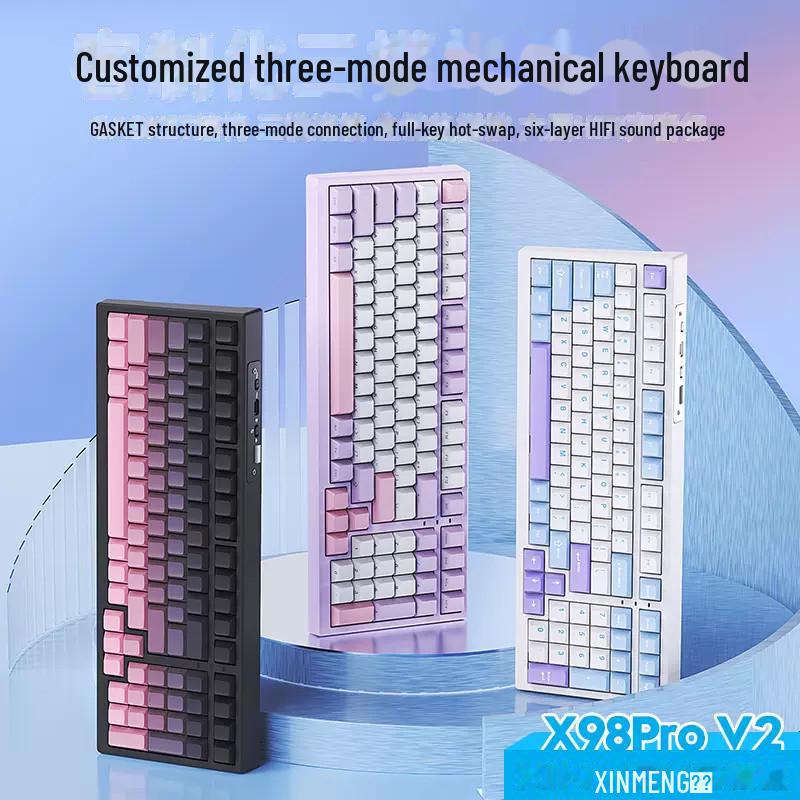 Xinmeng X98ProV2 RGB Tri-Mode Bluetooth механическая клавиатура: Игровая клавиатура с возможностью горячей замены клавиш. white jade axis глубокий/моря
Xinmeng X98ProV2 RGB Tri-Mode Bluetooth механическая клавиатура: Игровая клавиатура с возможностью горячей замены клавиш. white jade axis глубокий/моря