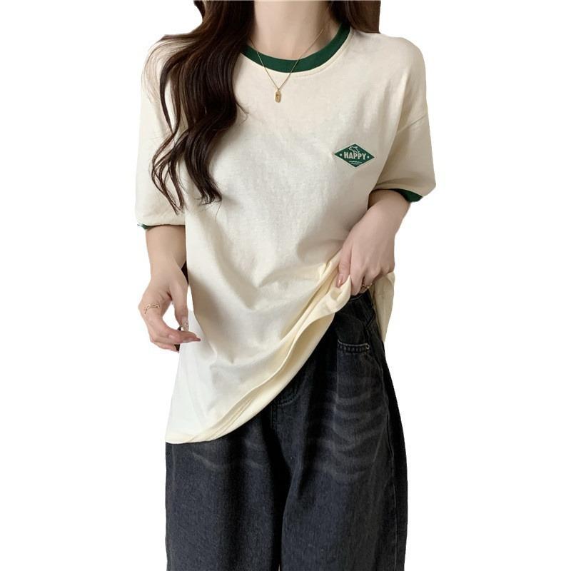 Super Hot Contrasting Color Short-sleeved Women s Summer New Student Loose Half-sleeved Hong Kong Style Top 2XL
Super Hot Contrasting Color Short-sleeved Women s Summer New Student Loose Half-sleeved Hong Kong Style Top 2XL