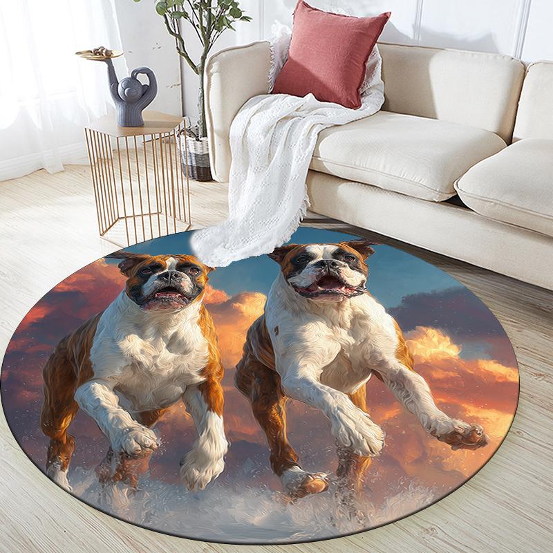 Two Boxers pattern round rug,Carpet Rug for Living Room Bedroom Playroom ,Non-slip Floor Mat,Holiday Gifts and Birthday Gifts. 80cmx80cm
Two Boxers pattern round rug,Carpet Rug for Living Room Bedroom Playroom ,Non-slip Floor Mat,Holiday Gifts and Birthday Gifts. 80cmx80cm