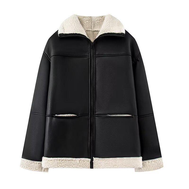 European-Style Plus Size Lambswool Coat - Loose Fit Fur Jacket for Autumn/Winter M чёрный
European-Style Plus Size Lambswool Coat - Loose Fit Fur Jacket for Autumn/Winter M чёрный