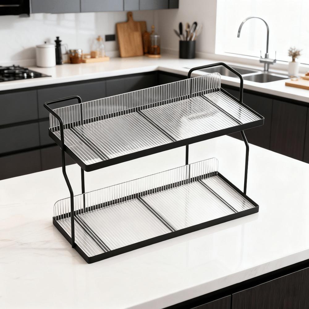 Clear Acrylic 2-Layer Spice Rack, Countertop Seasoning Organizer, Versatile Herb Condiment Storage Shelf for Kitchen Home чорний
Clear Acrylic 2-Layer Spice Rack, Countertop Seasoning Organizer, Versatile Herb Condiment Storage Shelf for Kitchen Home чорний