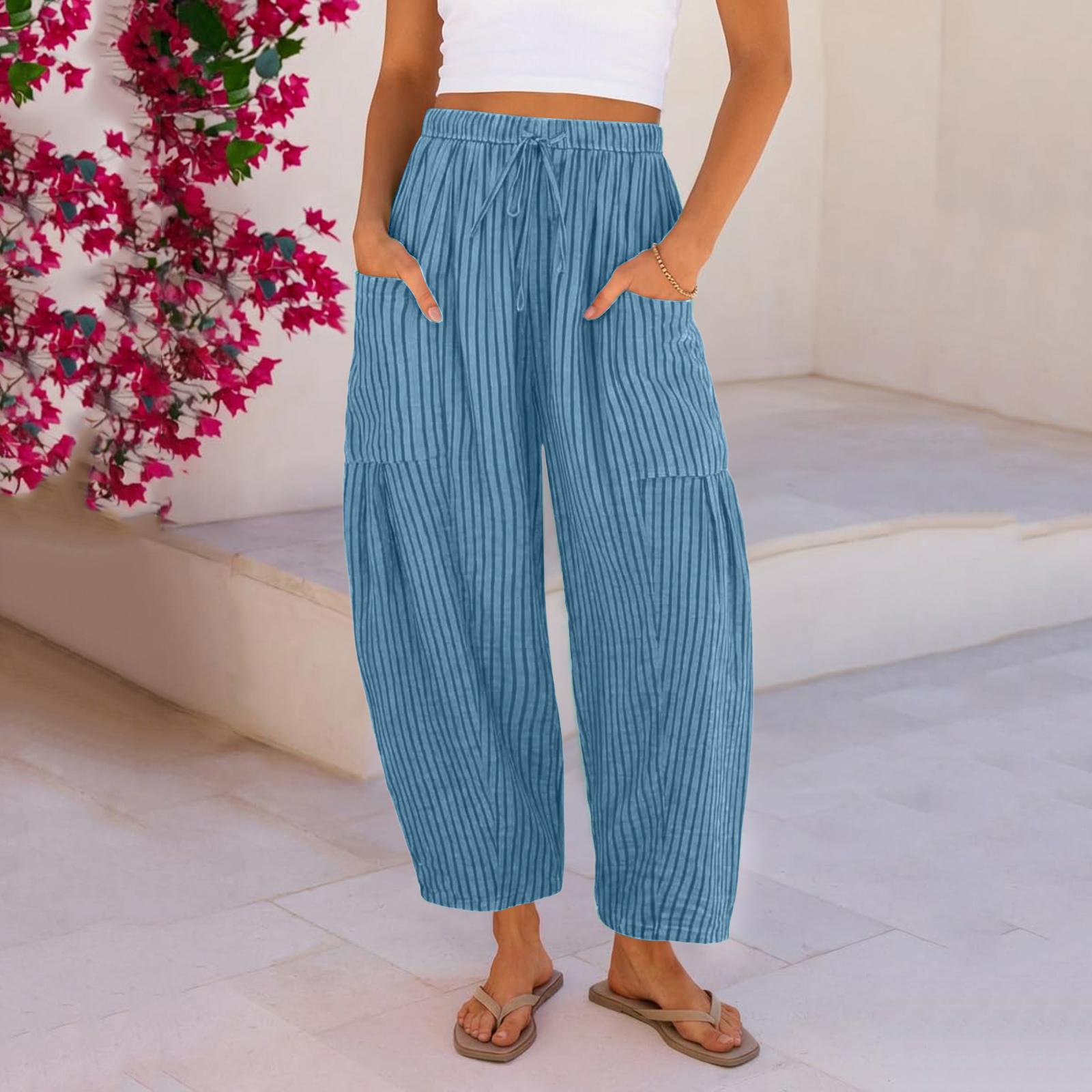Women s Casual Relaxed Fit High-Waisted Belted Pocket Cotton-Linen Blend Trousers L
Women s Casual Relaxed Fit High-Waisted Belted Pocket Cotton-Linen Blend Trousers L