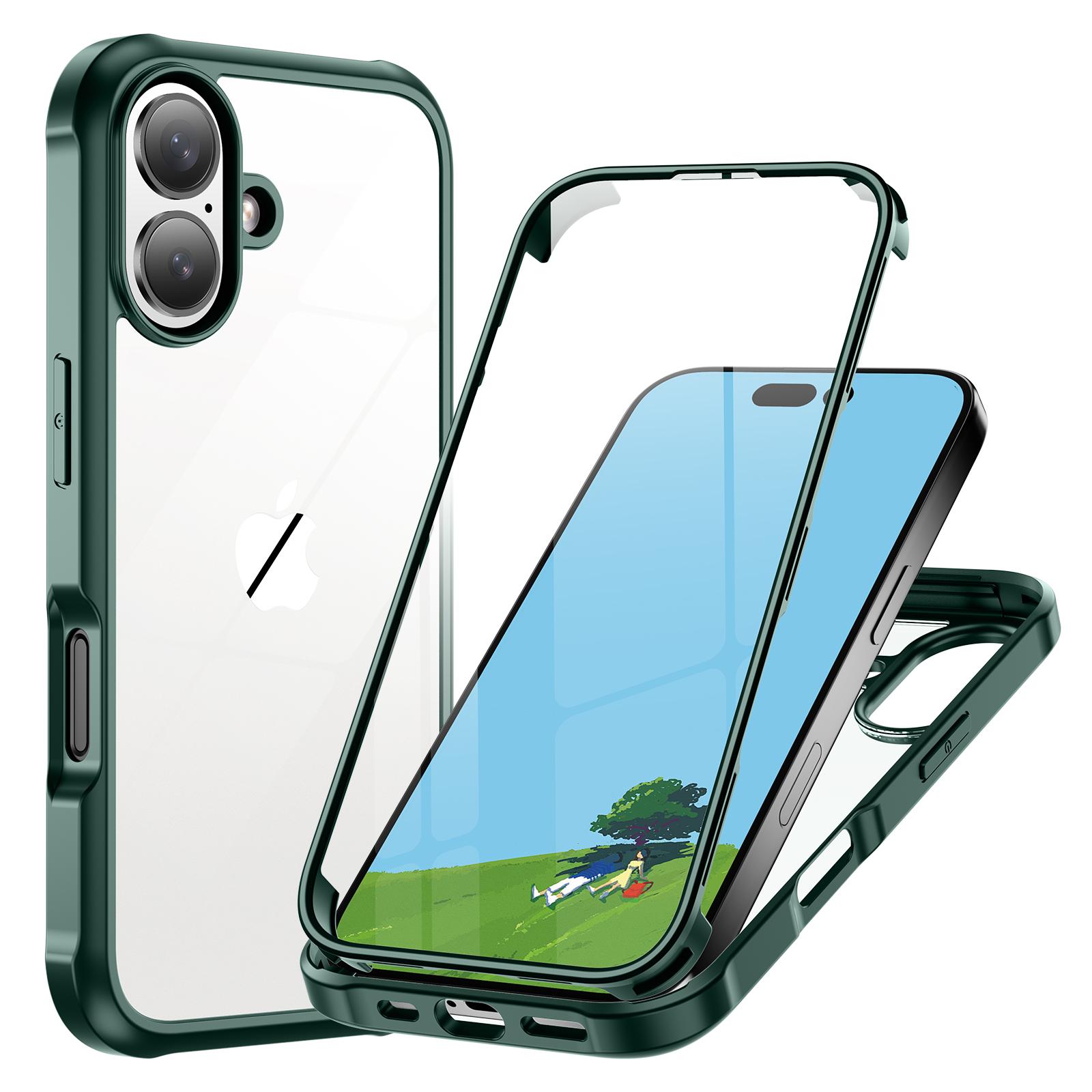 For iPhone 16 Plus Case Double-Sided Tempered Glass+Silicone+TPU Phone Cover Midnight Green
For iPhone 16 Plus Case Double-Sided Tempered Glass+Silicone+TPU Phone Cover Midnight Green