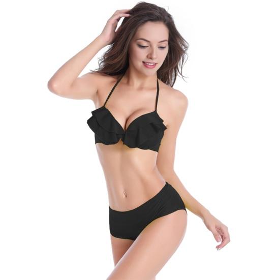 Women Bikini Set, Push-Up Cup with Built-In Steel Support Bikini Set, Double Layer Ruffle Trim Swimming Suit, Adjustable Hanging Neck Strap High M чёрный
Women Bikini Set, Push-Up Cup with Built-In Steel Support Bikini Set, Double Layer Ruffle Trim Swimming Suit, Adjustable Hanging Neck Strap High M чёрный