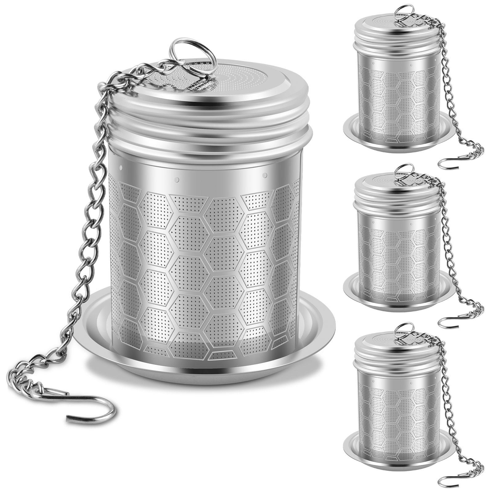 4Pcs 304 Stainless Steel Tea Strainers Set: Extra Fine Mesh Tea Infuser for Loose Leaf Tea - Updated Slim Threaded Lid Spice
4Pcs 304 Stainless Steel Tea Strainers Set: Extra Fine Mesh Tea Infuser for Loose Leaf Tea - Updated Slim Threaded Lid Spice