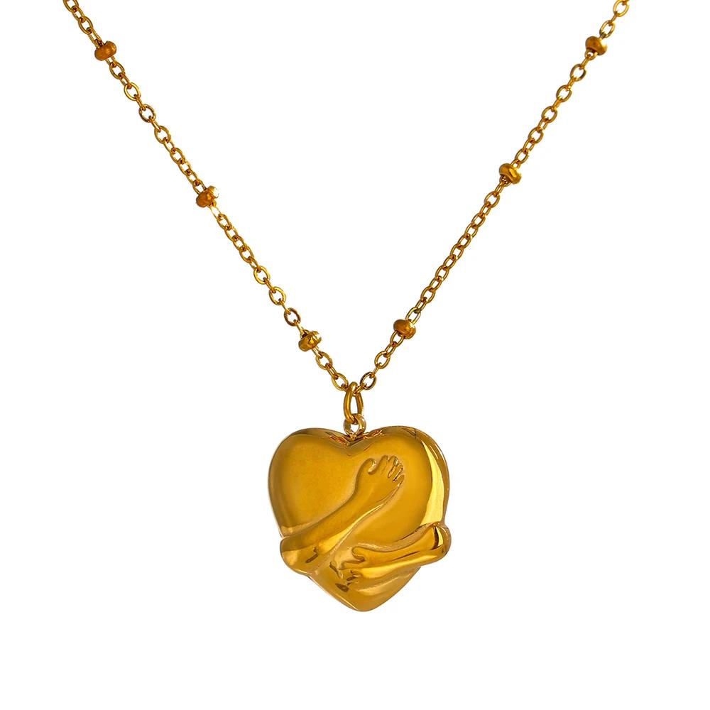 Yhpup Stainless Steel Heart Embrace Pendant Necklace for Women High Quality Metal Fashion Jewelry Collar Necklace Office Gift
Yhpup Stainless Steel Heart Embrace Pendant Necklace for Women High Quality Metal Fashion Jewelry Collar Necklace Office Gift