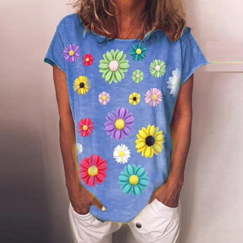 Women Summer T Shirt Trend Flower Print Retro Fashion Short Sleeve Tees Casual Printed Tops XS жовтий
Women Summer T Shirt Trend Flower Print Retro Fashion Short Sleeve Tees Casual Printed Tops XS жовтий