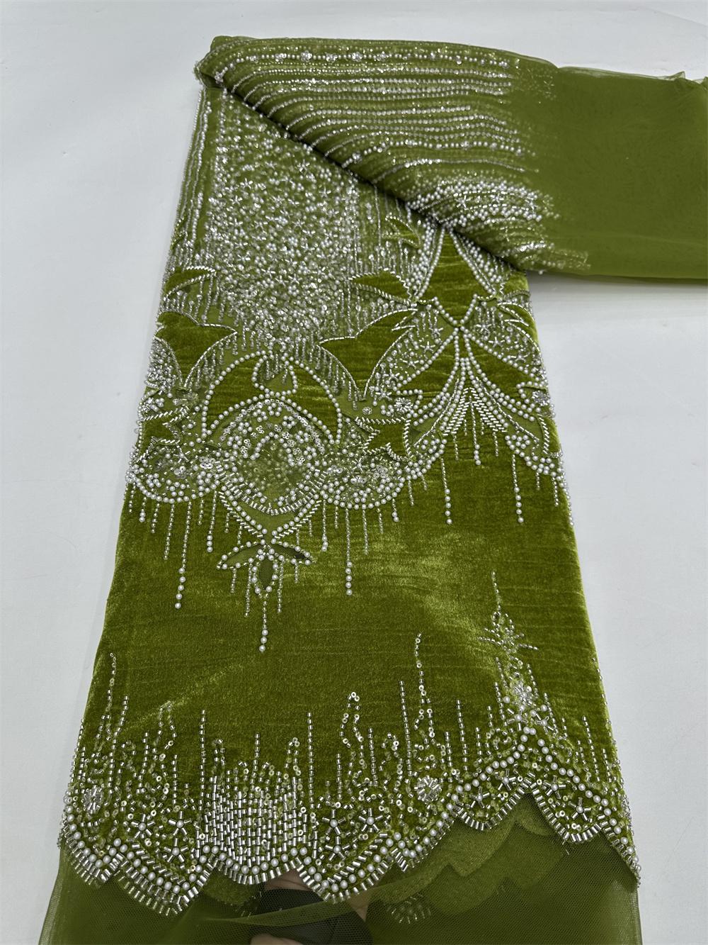 Luxury Beads Mesh Lace Fabrics Velvet Lace Nigerian African Tulle 2025 French Tulle Beaded Net Lace for Women Evening Dresses 5 yards&120cm
Luxury Beads Mesh Lace Fabrics Velvet Lace Nigerian African Tulle 2025 French Tulle Beaded Net Lace for Women Evening Dresses 5 yards&120cm