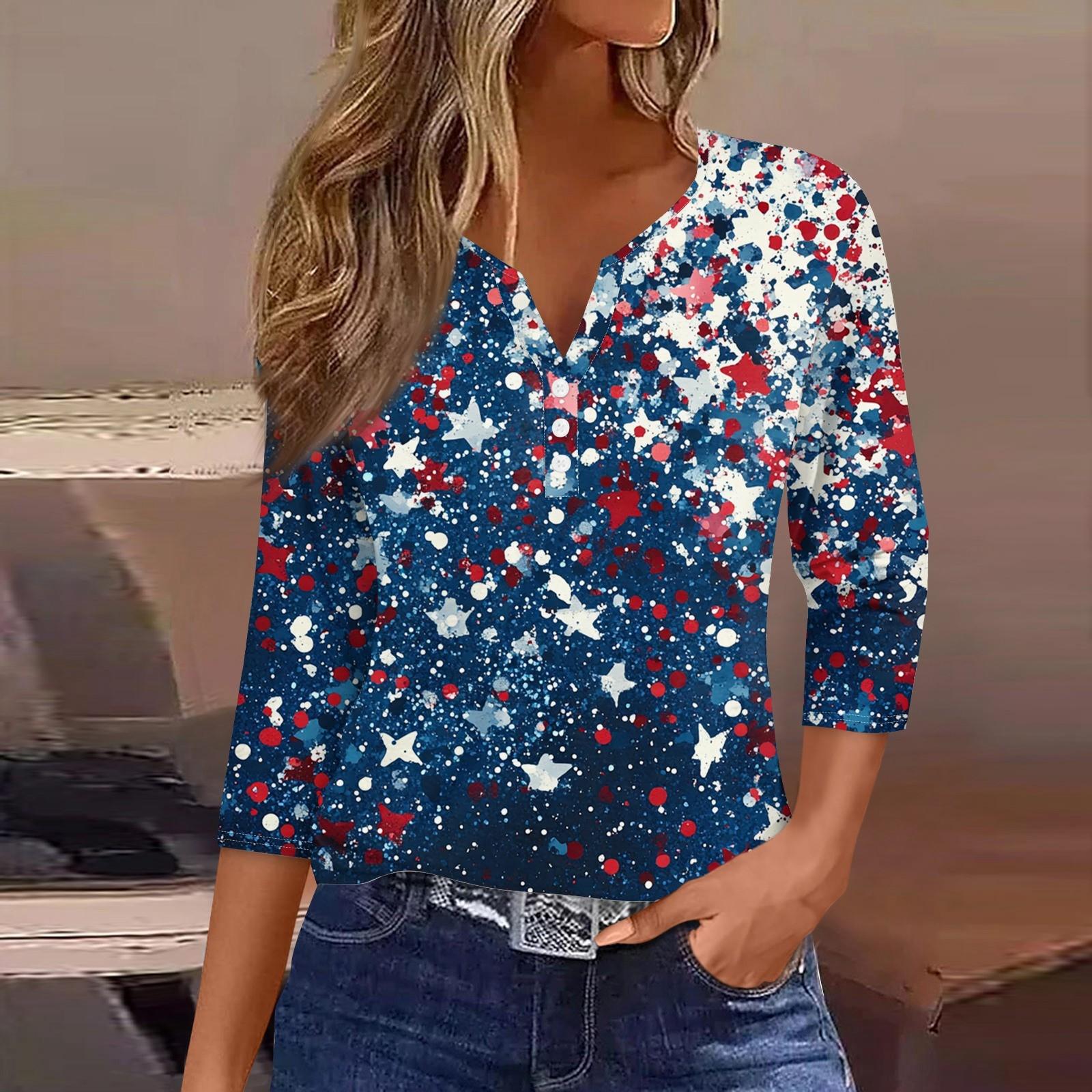 Women s T Shirt Print Button 3/4 Sleeve Daily Weekend Fashion Basic V- Neck Regular Top S
Women s T Shirt Print Button 3/4 Sleeve Daily Weekend Fashion Basic V- Neck Regular Top S